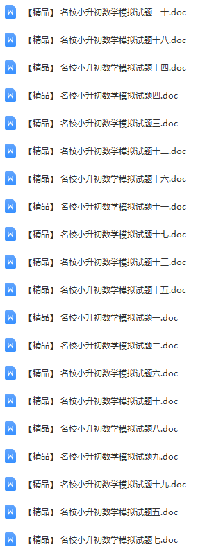 【精品】数学 年名校小升初模拟试题（含解析）（共20份）.png