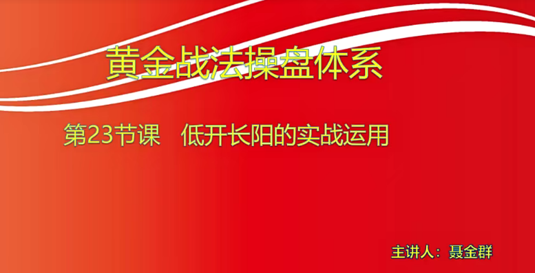 【小龙女】量学大讲堂-聂金群《量学黄金战法》第八期