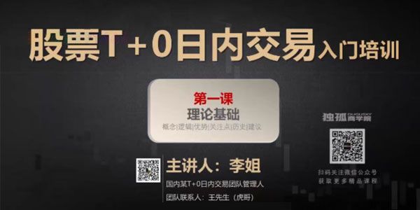 李姐-独孤商学院《股票T+0日内交易入门培训
