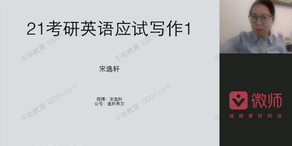 宋逸轩 2021考研英语应试写作密训班
