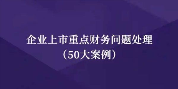 企业上市重点财务问题处理（50大案例）