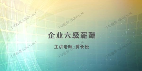 长松咨询-贾长松《企业薪酬体系课程》