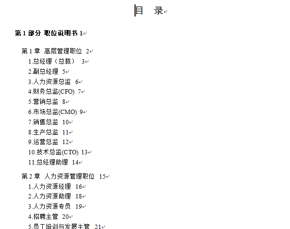 300多个岗位说明书模板