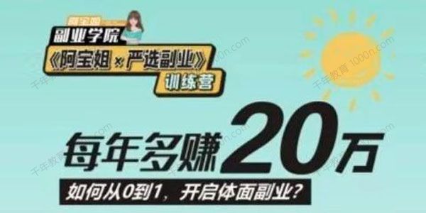 阿宝姐严选副业PLUS版 从0到1开启高薪体面副业