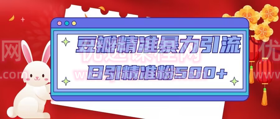 豆瓣精准暴力引流，日引精准粉500+【12课时】