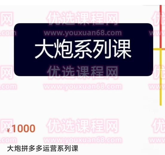 大炮拼多多运营系列课，各类?玩法合集，拼多多运营玩法实操