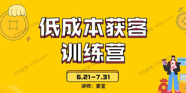 素宣成长学院《低成本获客变现营》低成本获取线上流量