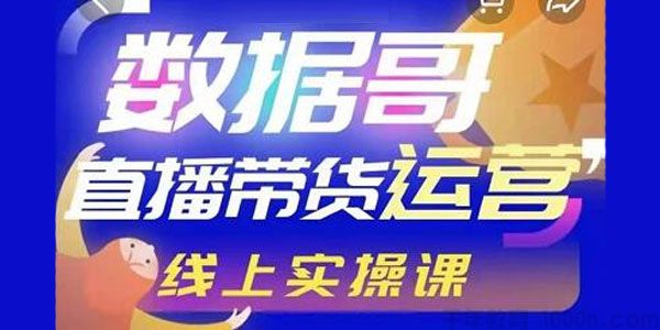 数据哥《直播带货运营线上进阶课》零基础直播赚钱课程