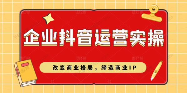 企业抖音短视频运营实操课 改变商业格局缔造商业IP