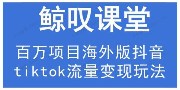 鲸叹号《海外TIKTOK训练营》百万项目流量变现玩法