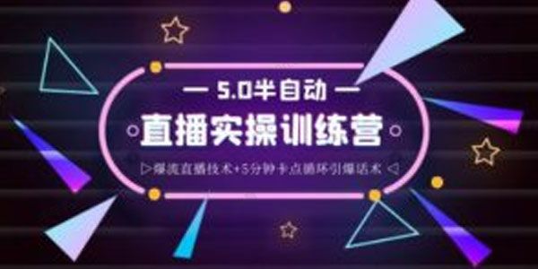 蚂蚁《5.0半自动直播2345心法》小白3小时快速上手