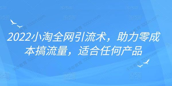 2022年小淘适合任何产品全网引流术 零成本搞流量