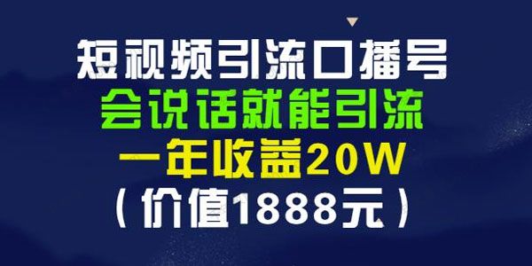 安妈《短视频引流口播号》会说话就能引流