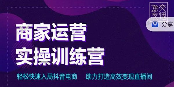 交个朋友：商家运营实操训练营 打造高效变现直播间
