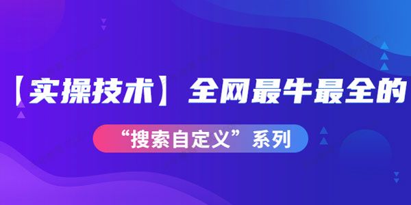 纪主任《全网最牛最全的"搜索自定义"系列实操技术》