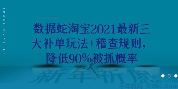 数据蛇 淘宝2021最新三大补单玩法+稽查规则 降低90%被抓概率