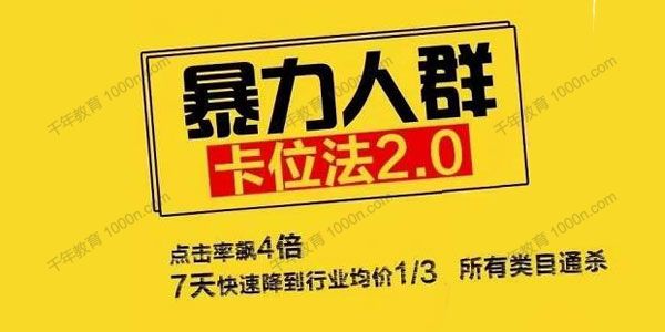 逐鹿学堂《淘宝直通车暴力人群卡位法2.0》