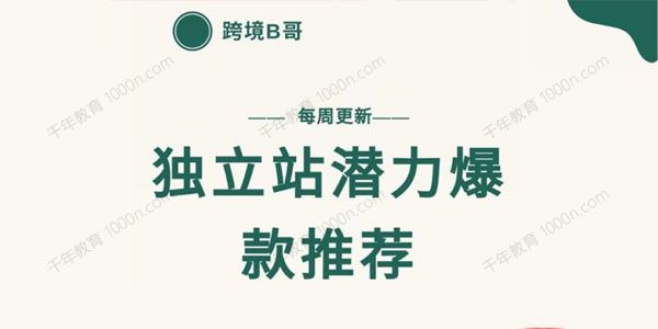 跨境B哥《独立站潜力爆款选品推荐》测款出单率高达80%
