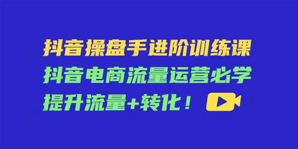 抖音操盘手进阶训练课 抖音电商流量运营必学