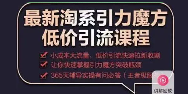 滔哥《淘系引力魔方低价引流课》低价引流快速拉新收割