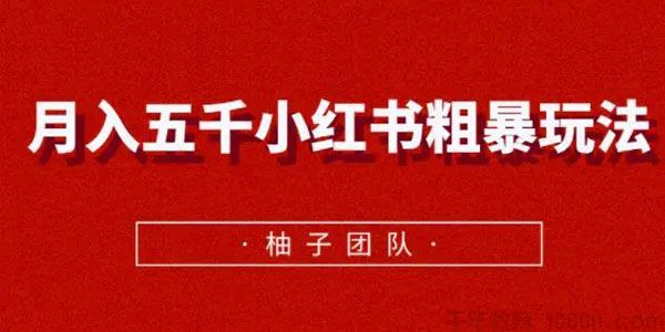 柚子-月入五千小红书粗暴玩法 适合上班族的副业