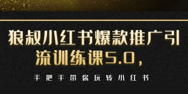 小红书爆款推广引流训练课5.0，手把手带你玩转小红书