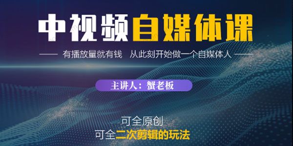 蟹老板《中视频自媒体训练课》