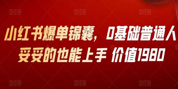小红书爆单锦囊 0基础普通人妥妥的也能上手