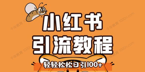 小红书运营引流全系列课程 每天引流100精准粉 .