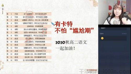 学而思-张卡特 高二语文 2020秋季定点提分 1
