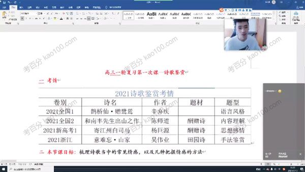 闰凯 高三语文2021年暑期班（2022高考）