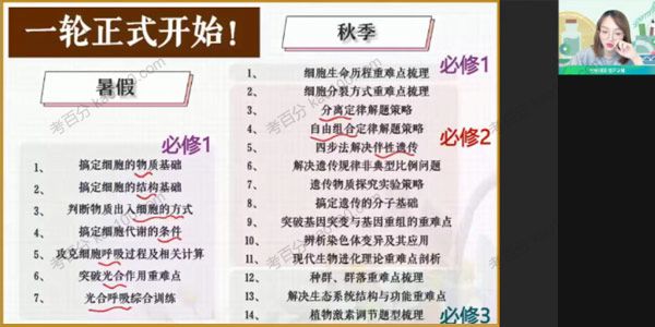 苏萧伊 2022年高考高三生物暑假班