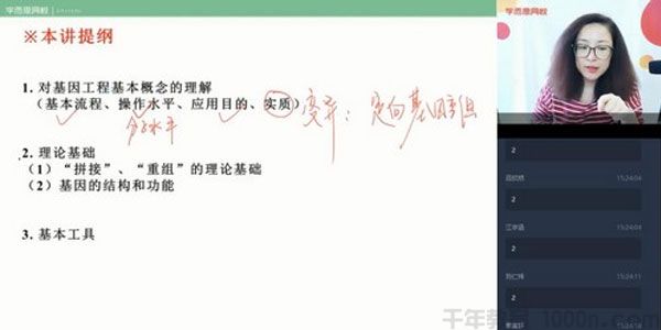 周云 高二生物 2020春季目标清北班