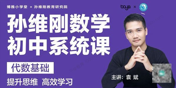 博雅《孙维刚数学初中系统课第一期》代数基础