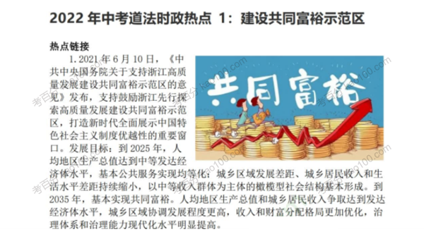 2022年中考道德与法治时政热点 分类专题训练