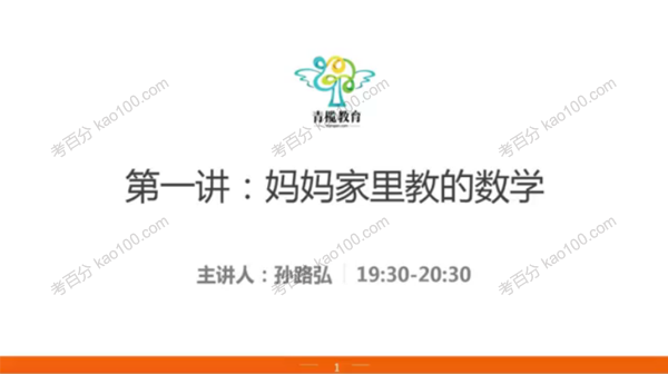 孙路弘 小低幼数学课四讲