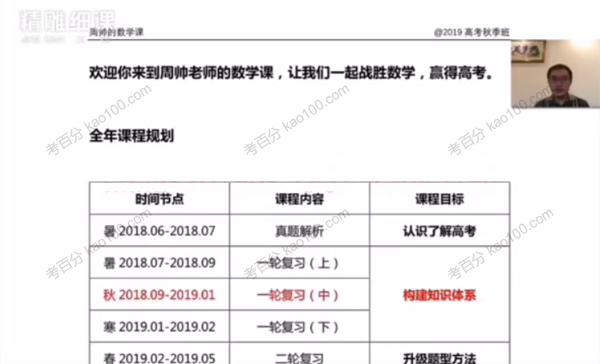 周帅 高考数学一轮2019年秋季班.