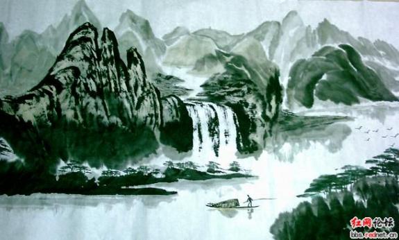 我的中国画作品《太行神韵》